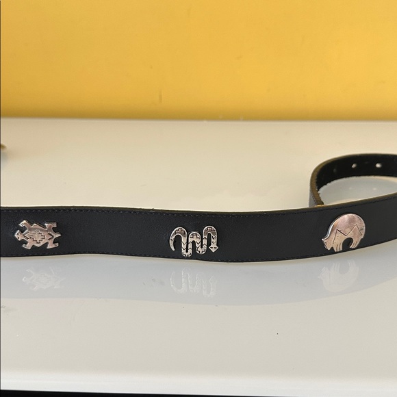 Silver Creek Black Leather Western Belt with Desert Animals 90’s Vintage Size 30 - Picture 6 of 16